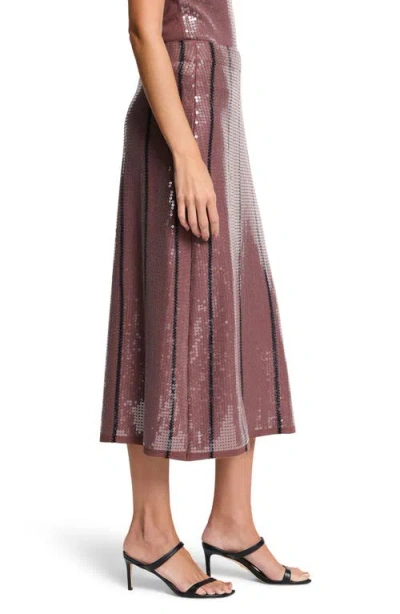 Nic + Zoe Nic+zoe Sequined Knit Midi Skirt In Chai