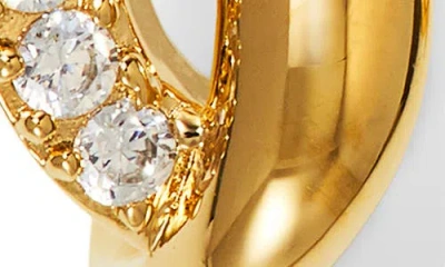 Nadri Juno Twist Pavé Cubic Zirconia J-hoop Earrings In Gold