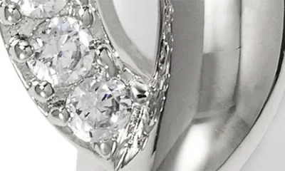 Nadri Juno Twist Pavé Cubic Zirconia J-hoop Earrings In Rhodium