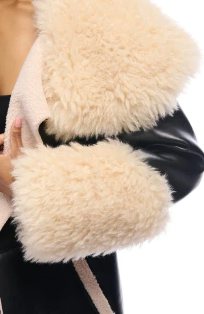 Azalea Wang Faux Fur Trench Coat In Black