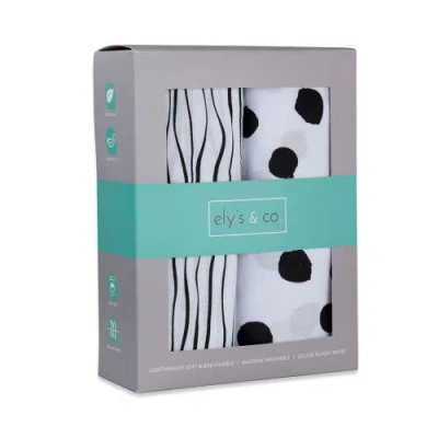 Crib Sheet Set Baby Fitted  2 Pack In Black & White Abstract