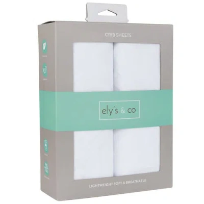 Crib Sheet Set Baby Fitted  2 Pack In Solid White