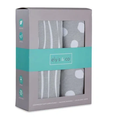 Crib Sheet Set Baby Fitted  2 Pack In Grey & White Abstract