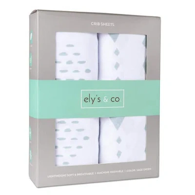 Crib Sheet Set Baby Fitted  2 Pack In Sage Diamond