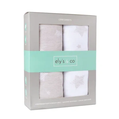 Crib Sheet Set Baby Fitted  2 Pack In Tan Drawn Star