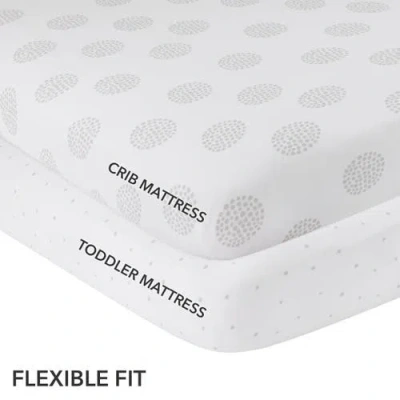 Crib Sheet Set Baby Fitted  2 Pack In Grey Dottie