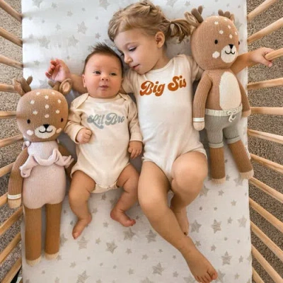 Crib Sheet Set Baby Fitted  2 Pack In Tan Drawn Star