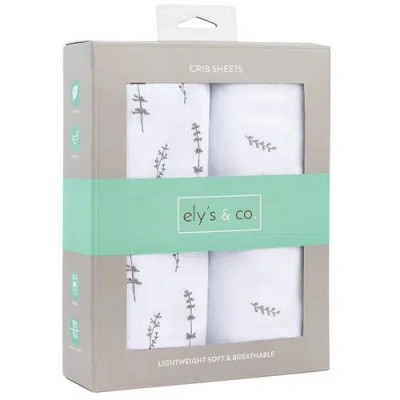 Crib Sheet Set Baby Fitted  2 Pack In Forest Grey Leaf