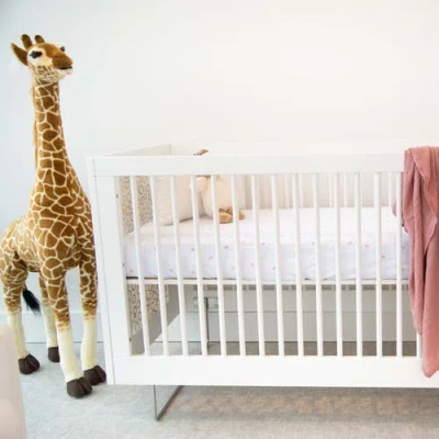 Crib Sheet Set Baby Fitted  2 Pack In Mauve Tulip & Stripes