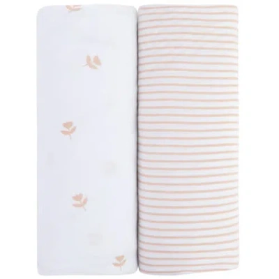 Mini Crib Sheet Baby Fitted Pack N Play In Mauve Tulip & Stripes