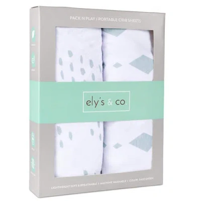 Mini Crib Sheet Baby Fitted Pack N Play In Sage Diamond