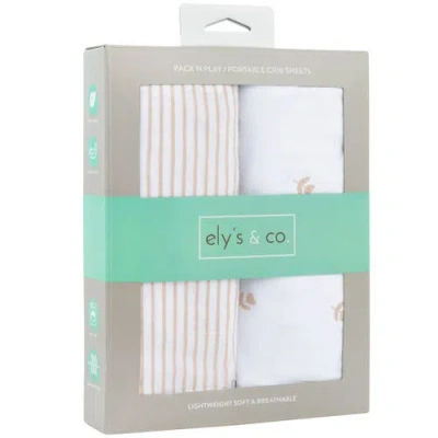 Mini Crib Sheet Baby Fitted Pack N Play In Mauve Tulip & Stripes