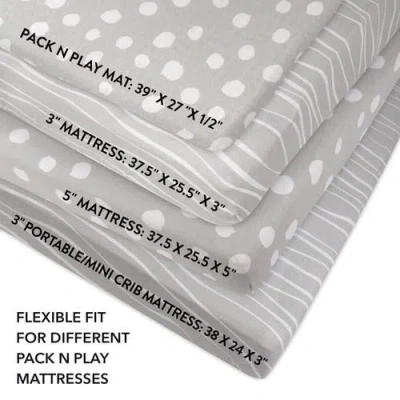 Mini Crib Sheet Baby Fitted Pack N Play In Grey & White Abstract