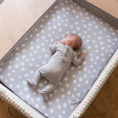 Mini Crib Sheet Baby Fitted Pack N Play In Grey & White Abstract