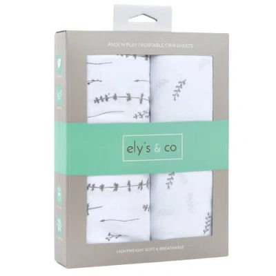 Mini Crib Sheet Baby Fitted Pack N Play In Forest Grey Leaves