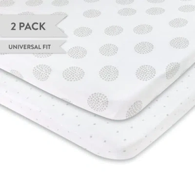 Mini Crib Sheet Baby Fitted Pack N Play In Grey Dottie