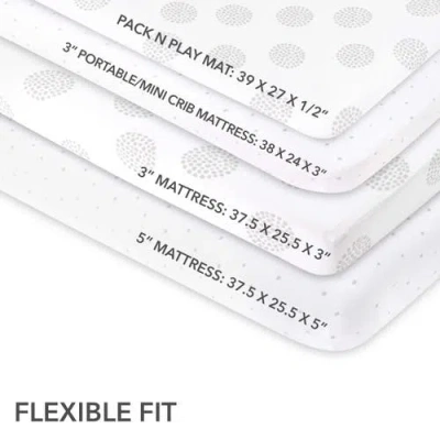 Mini Crib Sheet Baby Fitted Pack N Play In Grey Dottie