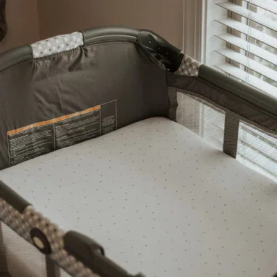 Mini Crib Sheet Baby Fitted Pack N Play In Grey Dottie