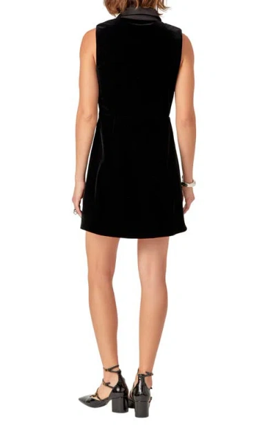 Shop English Factory Velvet & Satin Minidress In Black