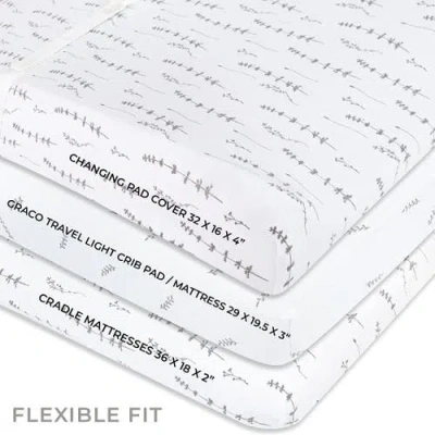 Changing Pad Cover Baby  In Forest Grey Leaf