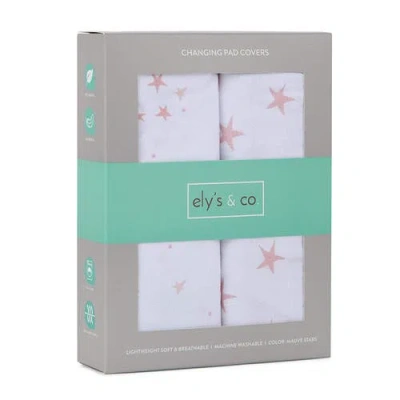 Changing Pad Cover Baby  In Mauve Pink Stars