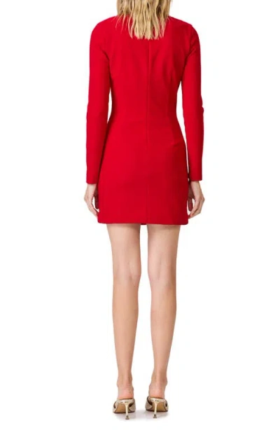 Elliatt Verena Long Sleeve Minidress In Red