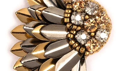 Deepa Gurnani Perry Wing Drop Earrings In Gold/gunmetal