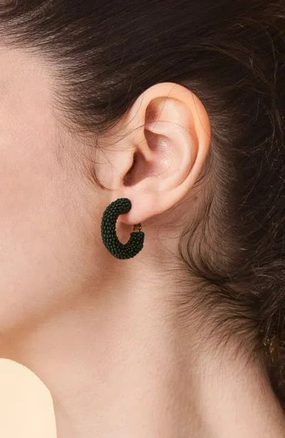Deepa Gurnani Archie Hoop Earrings In Green