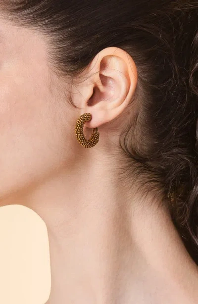 Deepa Gurnani Archie Hoop Earrings In Antique Gold