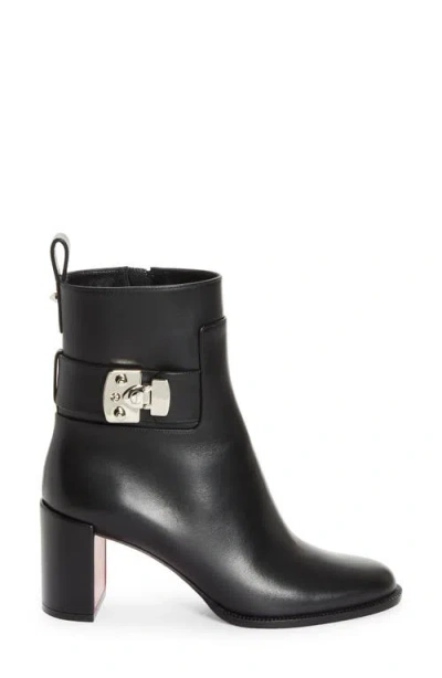 Christian Louboutin Womens Booty Lock 70 Leather Heeled Courts Blac In Black
