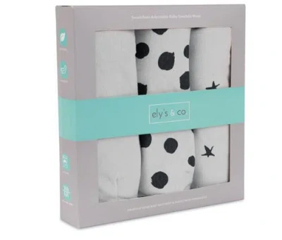 Ely's & Co. Adjustable Swaddle Blanket 3 Pack In Grey Abstract