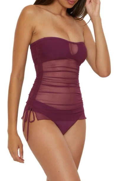 Becca Printed Tankini In Aubergine