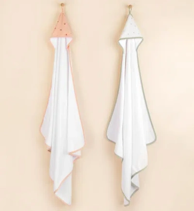 Ely's & Co. Hooded Towel & Washcloth In Sage Pears
