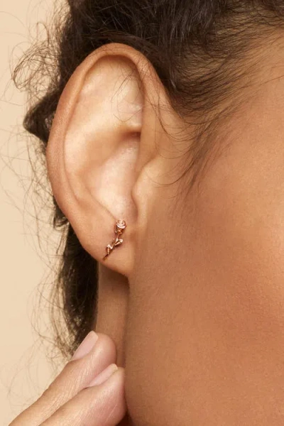 Oradina 14k Gold Kiss From A Rose Studs In Rose Gold