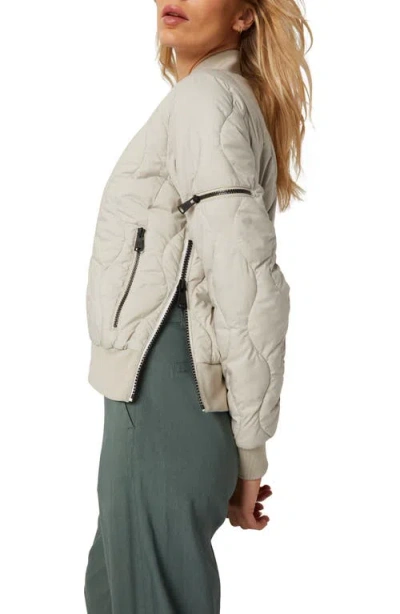 Alp N Rock Metro Iii Water Repellent Quilted Bomber Jacket In Stone