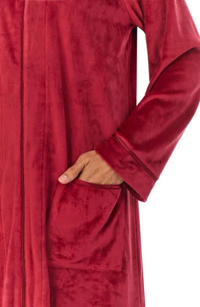 Shop Eileen West Zip-up Longline Robe In Wine