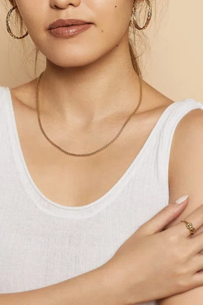 Oradina 14k Gold Round Bodega Chain Necklace In Yellow Gold