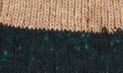 Barbour Houghton Stretch Wool Blend Crew Socks In Evergreen/sandstone