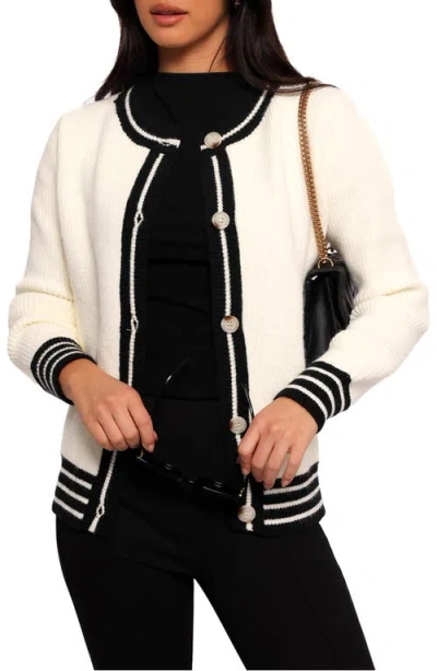 Petal And Pup Petal & Pup Yorkshire Contrast Edge Cardigan In White