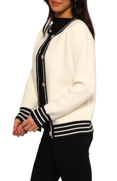 Petal And Pup Petal & Pup Yorkshire Contrast Edge Cardigan In White