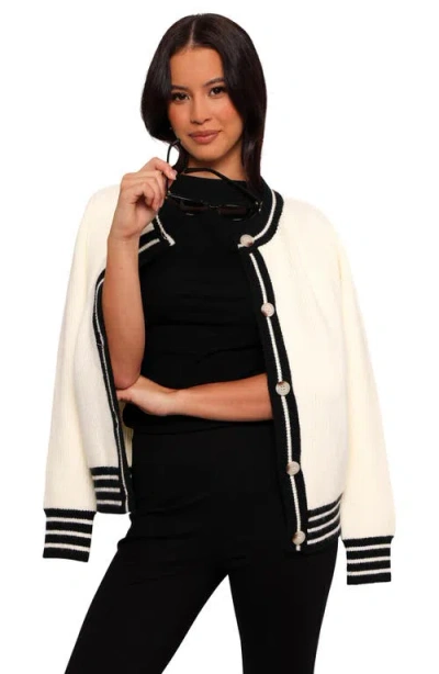 Petal And Pup Petal & Pup Yorkshire Contrast Edge Cardigan In White