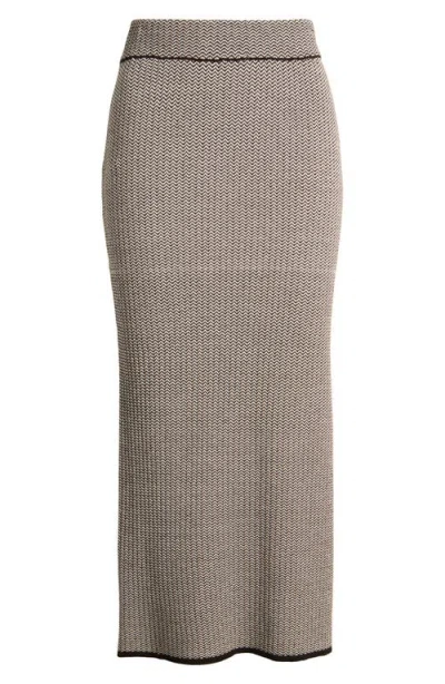 Shop Anne Klein Chevron Pattern Knit Pencil Skirt In Anne Black/anne White