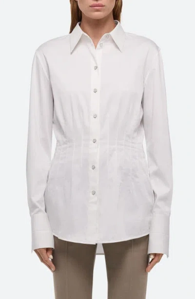 Helmut Lang Waisted Dart Button-up Shirt In White
