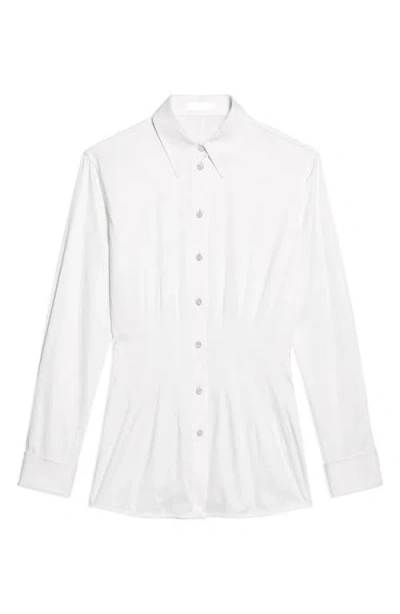 Helmut Lang Waisted Dart Button-up Shirt In White