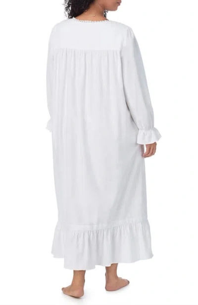 Eileen West Long Sleeve Cotton Ballet Nightgown In White