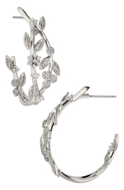 NADRI NADRI MIDSOMMER CUBIC ZIRCONIA INSIDE OUT HOOP EARRINGS 