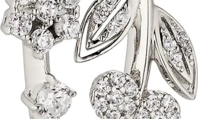Nadri Midsommer Cubic Zirconia Inside Out Hoop Earrings In Rhodium
