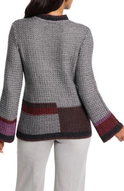 Nic + Zoe Nic+zoe Mixed Up Colorblock Sweater In Black Multi