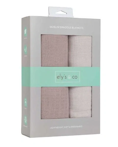 Swaddle Blanket Cotton Muslin  2 Pack In Grey/taupe