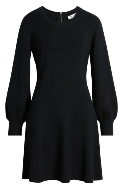 Tommy Bahama Pickford Long Sleeve Rib Dress In Black